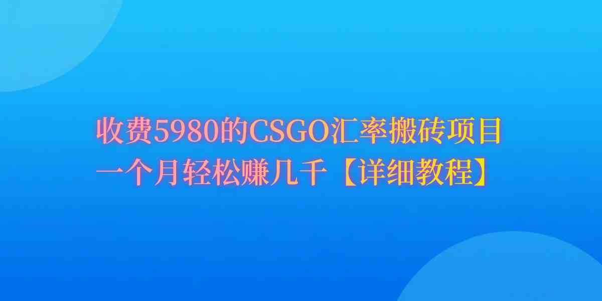 （9776期）CSGO装备搬砖，月综合收益率高达60%，你也可以！-艾云网创