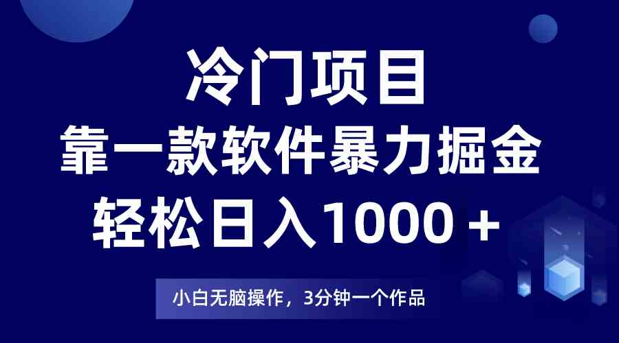 （9791期）冷门项目，靠一款软件暴力掘金日入1000＋，小白轻松上手第二天见收益-艾云网创