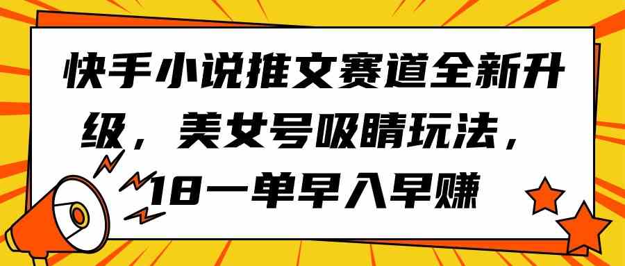 （9776期）快手小说推文赛道全新升级，美女号吸睛玩法，18一单早入早赚-艾云网创