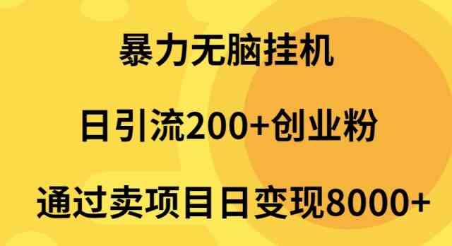（9788期）暴力无脑挂机日引流200+创业粉通过卖项目日变现2000+-艾云网创