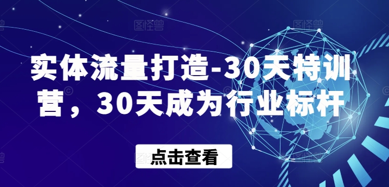 实体流量打造-30天特训营，30天成为行业标杆-艾云网创