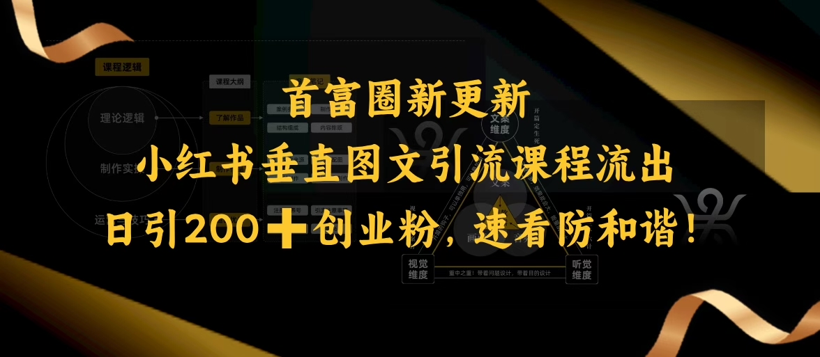 小红书垂直图文引流课程流出，日引200+创业粉，速看防和谐-艾云网创