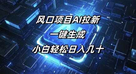 风口项目AI拉新，一键生成，小白轻松日入几十-艾云网创