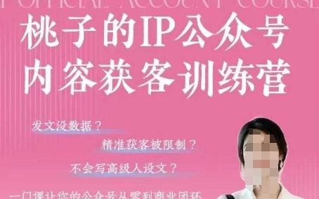 桃子IP公众号内容获客训练营(第3期)，一门让你公众号从0到商业闭环的课程-艾云网创