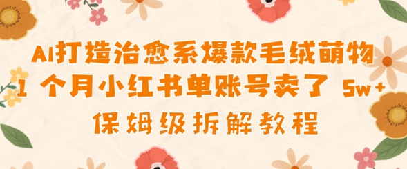 AI打造治愈系爆款毛绒萌物1个月卖了几w，保姆级项目拆解-艾云网创