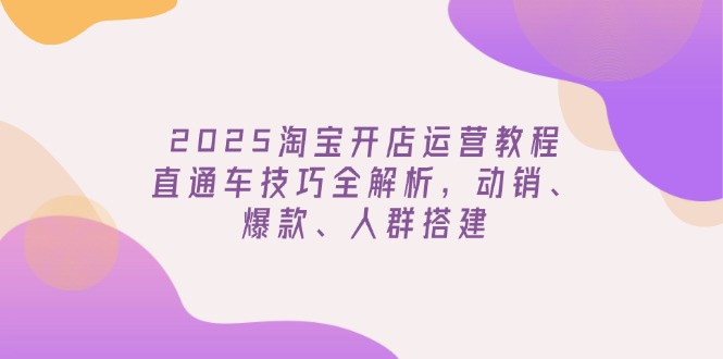 （14389期）2025淘宝开店运营教程更新，直通车技巧全解析，动销、爆款、人群搭建-艾云网创