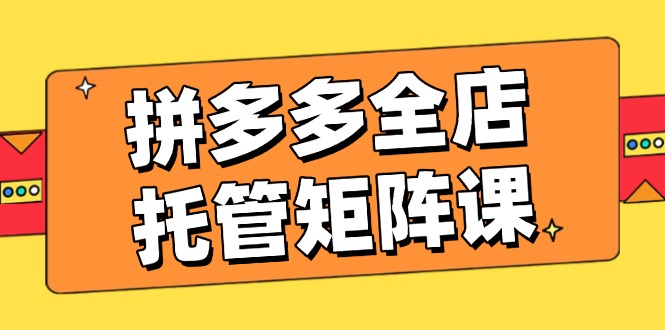 （14328期）拼多多全店托管矩阵课，盈利动销玩法，高效计划设置，提升店铺效益-艾云网创
