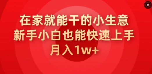 在家就能干的小生意，新手小白也能快速上手，月入1w-艾云网创