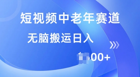 短视频中老年赛道，操作简单，多平台收益，无脑搬运日入多张-艾云网创