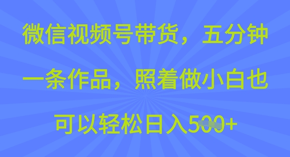 微信视频号带货，五分钟一条作品，照着做小白也可以轻松日入5张-艾云网创