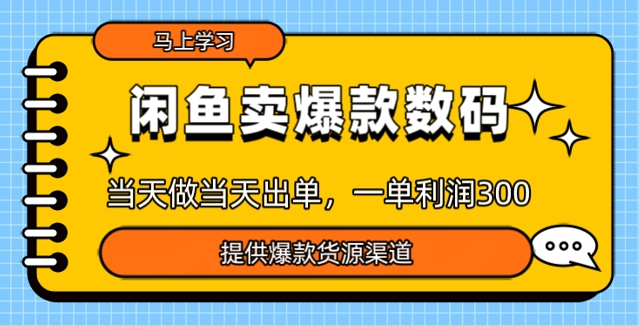 闲鱼卖爆款货源，当天做当天出单，一单利润3张-艾云网创