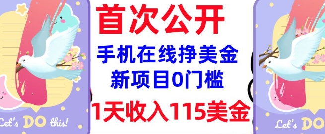 在线挣美金新项目，0门槛，1天收入115美刀，无脑操作，真正被动收入-艾云网创