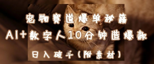 宠物赛道爆单秘籍：AI+数字人10分钟造爆款，日入1k-艾云网创