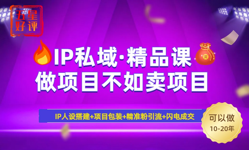 （14406期）2025年“IP私域·密训精品课”，日赚3000+小白避坑年赚百万，暴力引流…-艾云网创