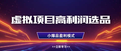虚拟项目高利润选品方法，做好单店利润1W+，可多店倍增利润-艾云网创