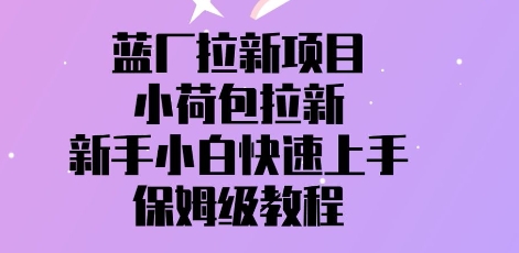 蓝厂拉新项目，小荷包拉新，新手小白快速上手，保姆级教程-艾云网创