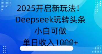 2025开启新玩法！Deepseek玩转头条，小白可做，单日收入几张-艾云网创