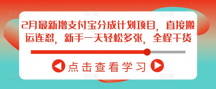 2月最新撸支付宝分成计划项目，直接搬运连怼，新手一天轻松多张，全程干货-艾云网创